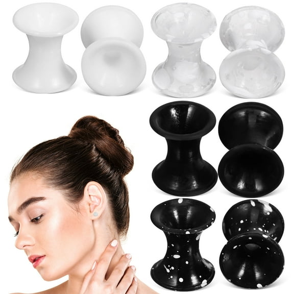 FRCOLOR 8 Pcs Silicone Ear Gauges Plugs Flexible Ear Stretcher Ear Jewelry For Ear Stretching And Piercing Soft Ear Tunnels Plugs For Men And Women