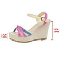 thumbnail image 5 of Wowcloth Wedge Sandals for Women – Two-Tone Round Toe Open-Toe with Crisscross Straps & Single Buckle Closure for Spring Casual Wear, 5 of 9