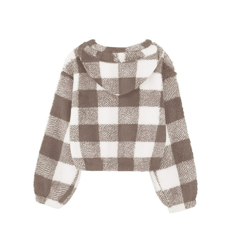 Pullover Hoodie Buffalo Check Sherpa Pullover American Eagle
