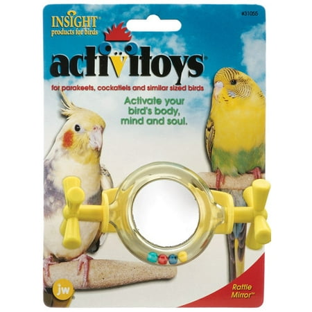 JW Pet Company Activitoy Rattle Mirror Small Bird Toy Colors Vary
