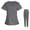 Gray winter 2 piece sets, variant on Usmixi Womens Scrubs Sets Scrub Suit Set for Women V Neck Pocket Tunic Tops and Drawstring Jogger Pants Nursing Uniforms Sets Casual Solid Ladies Scrub Sets Fall Saving