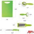 thumbnail image 2 of Anjali 5-Piece Kitchen Tool Set with Chopping Board, Knife, Peeler, Grater & Pizza Cutter, Multi-Use Cooking Prep Tools, 2 of 7