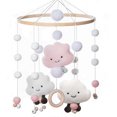 thumbnail image 1 of Wabjtam Crib Mobile Baby Girl Mobile with Felt Clouds Wooden Hanging Toys Handmade Cotton Balls, 1 of 5