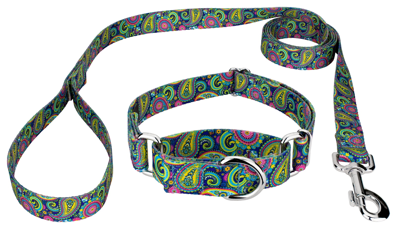 Colorful Paisley Martingale Dog Collar and Leash Set Bahrain Ubuy