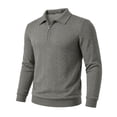 thumbnail image 3 of Ceisia Men Cable Knit Quarter Zip Collar Pullover Sweater Slim Fit Long Sleeve Casual Daily Business Knitted Polo Top Dark Gray XXXL Gift, 3 of 7