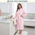 thumbnail image 4 of PAVILIA Plush Robe for Women, Soft Fleece Long Spa Robe, Ladies Bathrobe with Pockets, Warm Fuzzy Housecoat, Pink, 2XL/3XL, 4 of 8