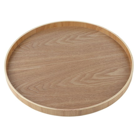 

Wooden Rolling Tray Coffee Table Tray Round Shape Solid Wood Tea Coffee Snack Food Meals Serving Tray Plate Restaurant Trays [Wood color]