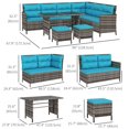 thumbnail image 3 of Outsunny 6 Pieces Patio Dining Set Wicker Outdoor Furniture Set, 3 of 10