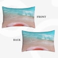 thumbnail image 2 of Sikiie Pink Float Ring On Beach Print Plush Pillow Cover, Wrinkle-proof and Stain-resistant Pillow Protector without Pillow Core, Home Decoration-16"x24", 2 of 6