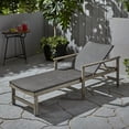 thumbnail image 2 of Martina Outdoor Rustic Acacia Wood Chaise Lounge, Light Gray and Mixed Black, 2 of 10