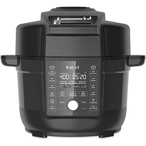 Instant Pot Duo crisp Ultimate Lid, 13-in-1 Air Fryer and Pressure cooker combo, SautA, Slow cook, Bake, Steam, Warm, Roast, Dehydrate, Sous Vide, & P