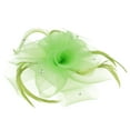 thumbnail image 2 of Bridal Flower Feather Hair Clip Fascinator Women's Day Wedding Races Headpiece Lime Green, 2 of 8