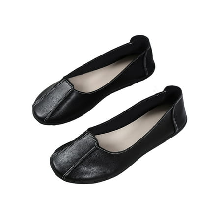 

Bellella Ladies Loafers Round Toe Flats Comfort Casual Shoes Fashion Walking Shoe Work Driving Black 9