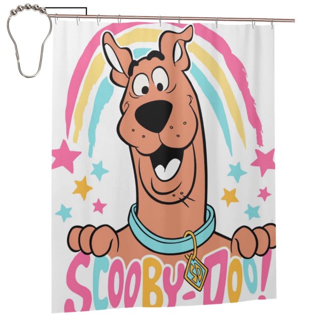 Cortina de ducha Scooby Doo, juego de cortinas de ducha con dibujos animados encantadores para el baño de niños, niñas, dormitorios universitarios, accesorios de decoración de baño y bañera a prueba