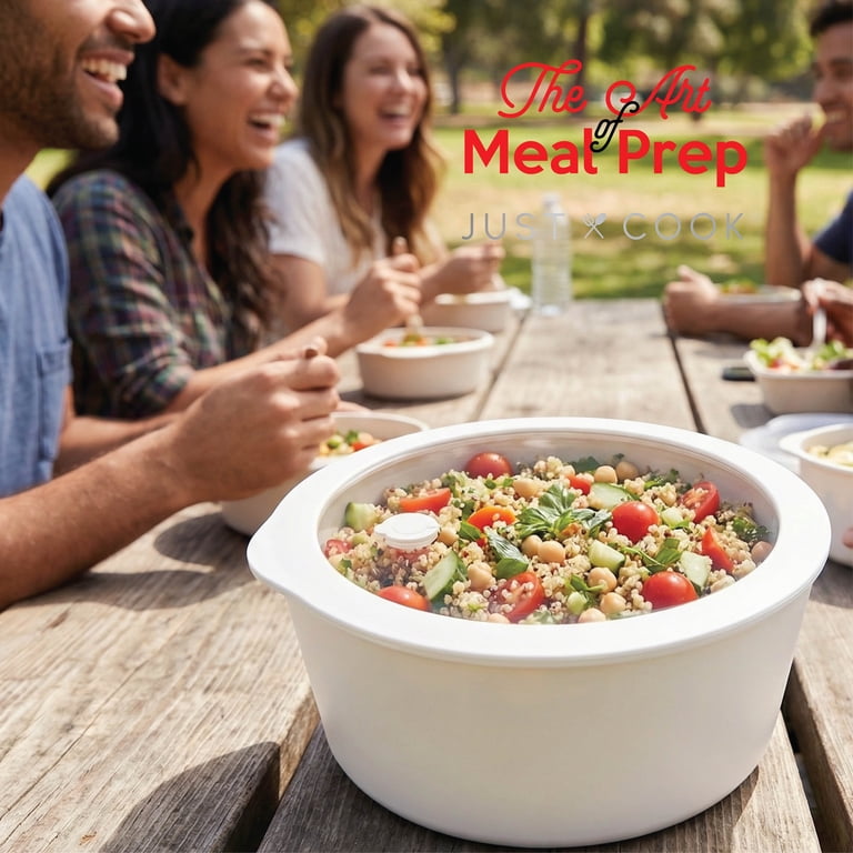 Just Cook Ceramic Glass 4-Cup Round Food Storage Container photo 2