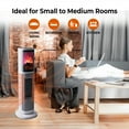 thumbnail image 4 of Comfort Zone 25" Oscillating Tower Space Heater with 3D Flame , Remote Control, Timer, 4 of 9