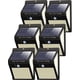 thumbnail image 1 of 【Paquete de 6 de 216 LED】 Lámpara solar para exteriores con sensor de movimiento, luz solar para exteriores impermeable, inalámbrica, 3 modos, punto LED solar, iluminación solar para decoración de j, 1 of 5