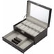 thumbnail image 1 of Estuche para relojes con tapa de vidrio, organizador con cubierta de acrílico transparente y almohadillas extraíbles para relojes, perfecto para exhibir relojes, 1 of 5
