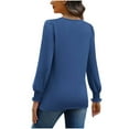 thumbnail image 5 of ZyeKqe Button down Shirts for Women 3/4 Length Sleeve Top Casual V Neck T Shirts Casual Loose Fitting Blouses, 5 of 5