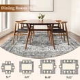 thumbnail image 5 of Yamaziot 6x9 Ft Area Rugs for Living Room, Washable Bedroom Throw Rug, Non-Slip Mat, Gray Medallion Distressed Vintage Boho Floor Carpet, 5 of 9
