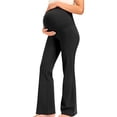 thumbnail image 2 of ZVNAΖH Women's Maternity Flare Leggings, High Waist Support Yoga Pants with Side Pockets, S-XL, 2 of 6