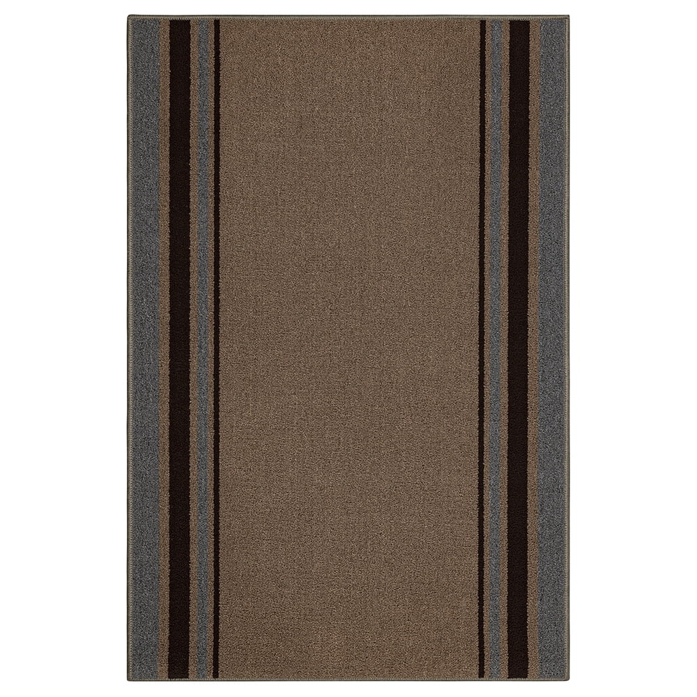 Mainstays Titan Stripe Indoor Living Room Area Rug, Brown, 3' 4" x 5'