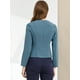 thumbnail image 5 of Chaqueta De Mujer Con Botones Cortos Y Ligeros Vintage De Otoño Con Bolsillos Azul gris M, 5 of 6