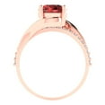 thumbnail image 4 of 1.71 ct Round Cut Natural Garnet Solitaire with Simulated Diamond Accents 18K Rose Gold Womens Engagement Ring, 4 of 6