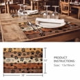 thumbnail image 3 of Placemats Set of 4, Burnt Orange Brown Woven Placemat, Linen Place Mats for Kitchen/Dining Tables, Farmhouse Dog Paw Vintage Washable Table Mats for Party, 3 of 8