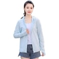 thumbnail image 2 of Women's UPF 50+ Sun Protection Hoodie Jacket Lightweight Long Sleeve Sun Shirt for Women with Pocket Hiking Outdoor Breathable And UV-Protective Lavender M, 2 of 6