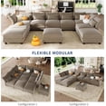 thumbnail image 4 of LLappuil 153" Modular Sectional Sofa, 10 Seat Modular Sectional Sofa with 2 Storage Ottoman, 25.6“ Seat Deep Sofa Brown, 4 of 8
