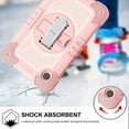 thumbnail image 4 of ELEHOLD 3-Layer Shockproof Case For Samsung Tab S6 Lite 10.4" (2019), Rugged Cover with 360° Rotating Kickstand, Wrist Strap, Detachable Shoulder Strap, Rose Gold, 4 of 7