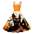 thumbnail image 1 of SZXZYGS Robes Formelles pour Femmes Courtes Rouges Femmes Imprimé Sans Manches Robe de Bal des Années 1950 Ménagère Soirée Fête 2024, 1 of 2