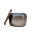 thumbnail image 3 of Pemberley Row Mango Wood and Hammered Metal Pewter Table Drum Shape Hidden Storage 22.5" Fully Assembled, 3 of 10