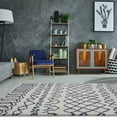 thumbnail image 2 of Ladole Rugs Tapis à Treillis Synthétique, Beau et Doux, Tapis Moderne pour Aire en Ivoire-Bleu Marine, 2 of 4