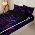 thumbnail image 3 of Manfei Halloween Gothic Dark Rose Zipper Full Size Comforter Sets with Fitted Sheet and 2 Pillowcases, Chic Flower Zipper Bedding Set, Purple Magenta Navy,Black Reversible,4 Pieces, 3 of 6