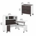 thumbnail image 6 of UrbanPro Sit-Stand L Desk Set with File Cabinet in White/Gray - Engineered Wood, 6 of 7