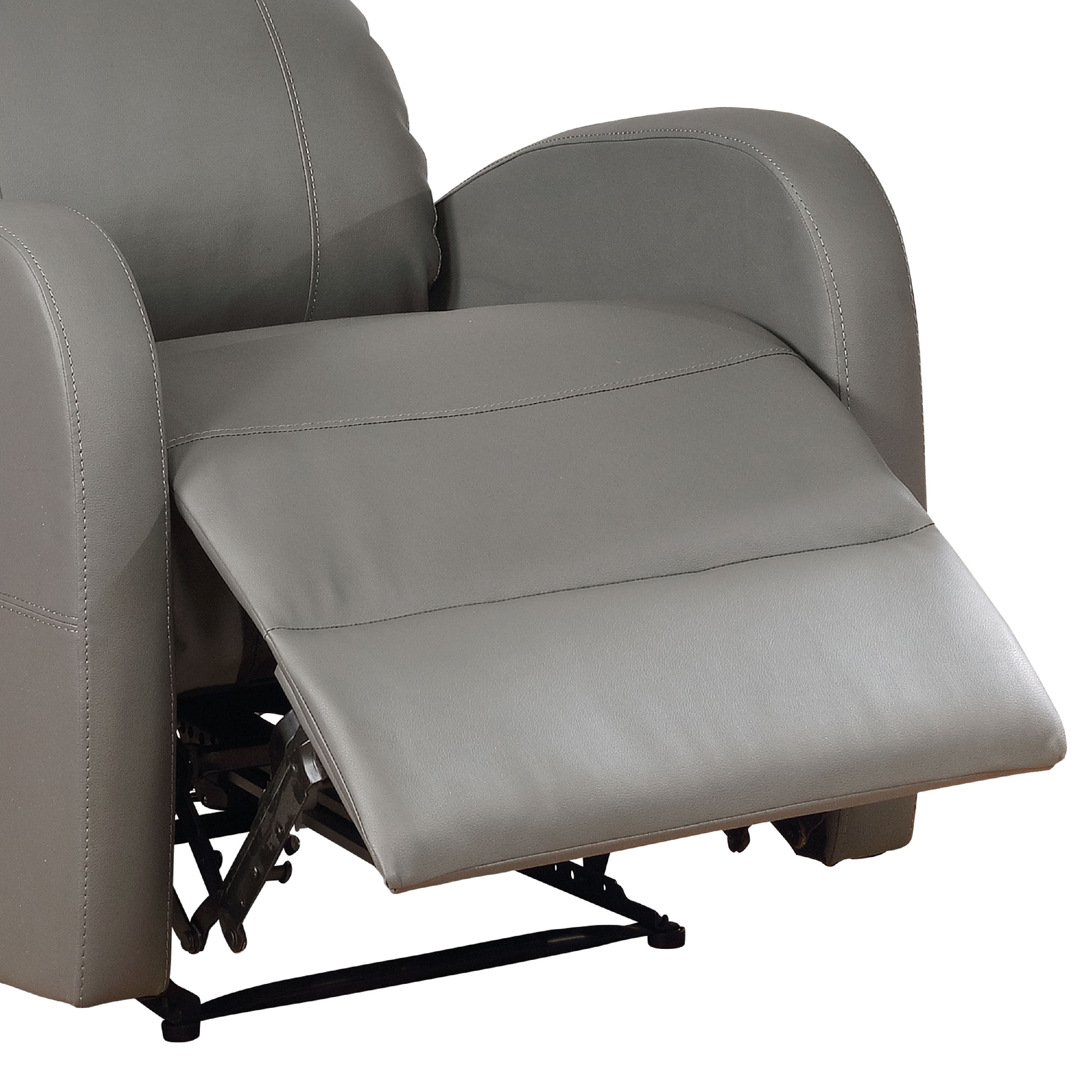 Sean Modern Faux Leather Infused Small Power Reading Recliner with Lower Back Massager, Grey