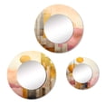 thumbnail image 2 of Designart "Golden Dreams of the Moon in Retro V" Modern Round Mirror Set of 3 - Abstract Pink Round Office Wall Mounted Mirror Set, 2 of 5