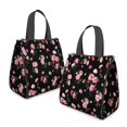 thumbnail image 2 of Pioneer Flower Floral Print Pattern Insulated Lunch Bag for Women & Adults,Large Portable Soft Cooler Lunch Bag,Thermal Food Storage Tote with Pearl Cotton,8.66L,8.75x5.75x9.5 Inch, 2 of 6