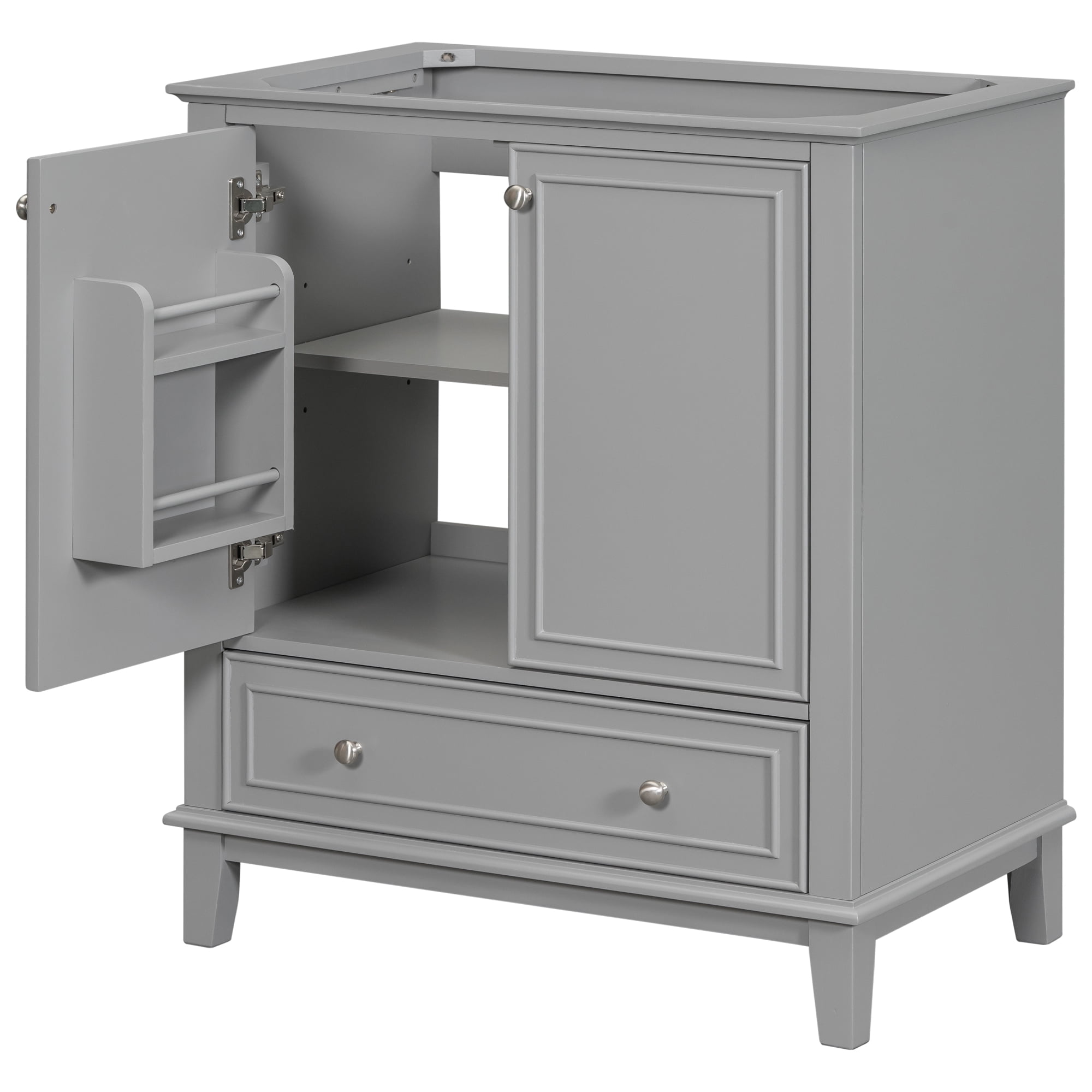 Furvclv 30" Bathroom Vanity, Bathroom Storage Cabinet Without Sink, Multi-functional Bathroom Vanity With Doors Drawers Adjustable Shelf, Solid Frame MDF Board Cabinet