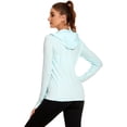 thumbnail image 5 of Pinspark Women's UPF 50+ Sun Protection Hoodie Jacket Cooling Long Sleeve Athletic Running Shirt Lightweight Full Zip Workout Top for Hiking Travel, 5 of 6