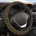 thumbnail image 3 of Lsque Teal Leopard Ultra Soft Car Steering Wheel Cover for Women, Standard 15 inch Size for Truck Van SUV Auto, 3 of 8