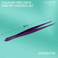 thumbnail image 2 of O'Creme Stainless Steel Precision Kitchen Tweezer Tongs 6.25" with Fine Tip Purple, 2 of 5