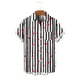 thumbnail image 5 of Blusa y camisa de manga corta con cuello vuelto para hombre, blusa informal de moda con cuello vuelto y estampado de rayas, blusa de manga corta con botones, blusa de poliéster para hombre, 5 of 6