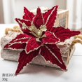 thumbnail image 4 of Adornos colgantes de flores navideñas de 26 cm con purpurina dorada y roja, simulación de vellón, flores falsas, para árbol de Navidad, 4 of 5