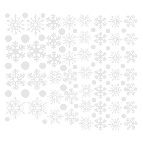 Raindrops 48Set Christmas Mirror Decals Snowflake Wall Decoration PVC Material for Holiday Window Clings Set