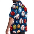 thumbnail image 3 of Baseball Men's Short Sleeve Hawaiian Shirt, Casual Printed Button Down Beach Tops for Summer, Spread Collar Mens Shirts Unisex, 3 of 6