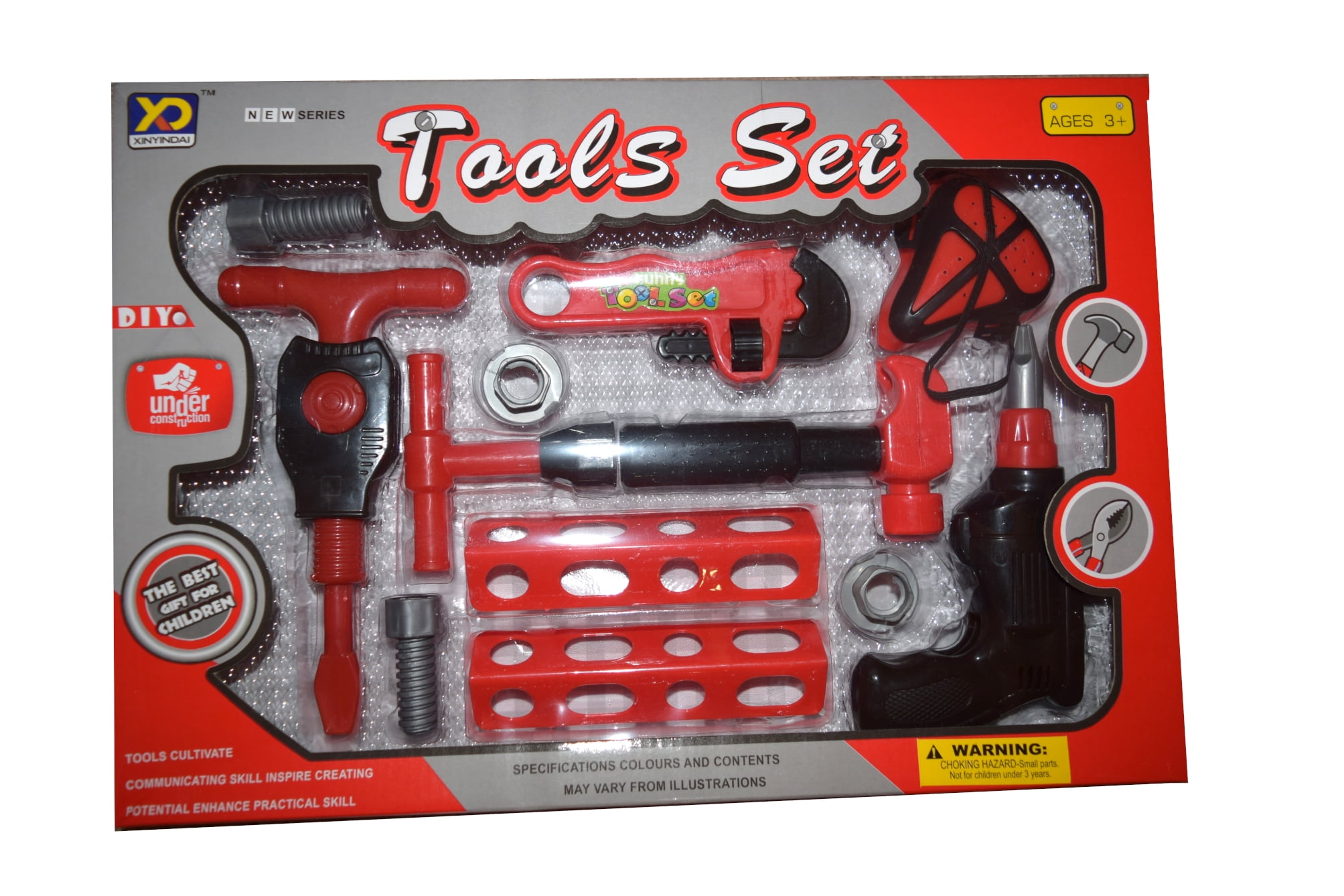 Kids Play Tool Set with Jackhammer Drill 12 Assorted Construction Tools, Toy-CH230 - Walmart.com