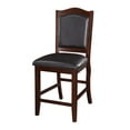 thumbnail image 2 of Set of 6 Counter Height Dining Chairs Kitchen Breakfast Dinette Solidwood Upholstered Chair Dining Room Furniture Brown Finish, 2 of 6